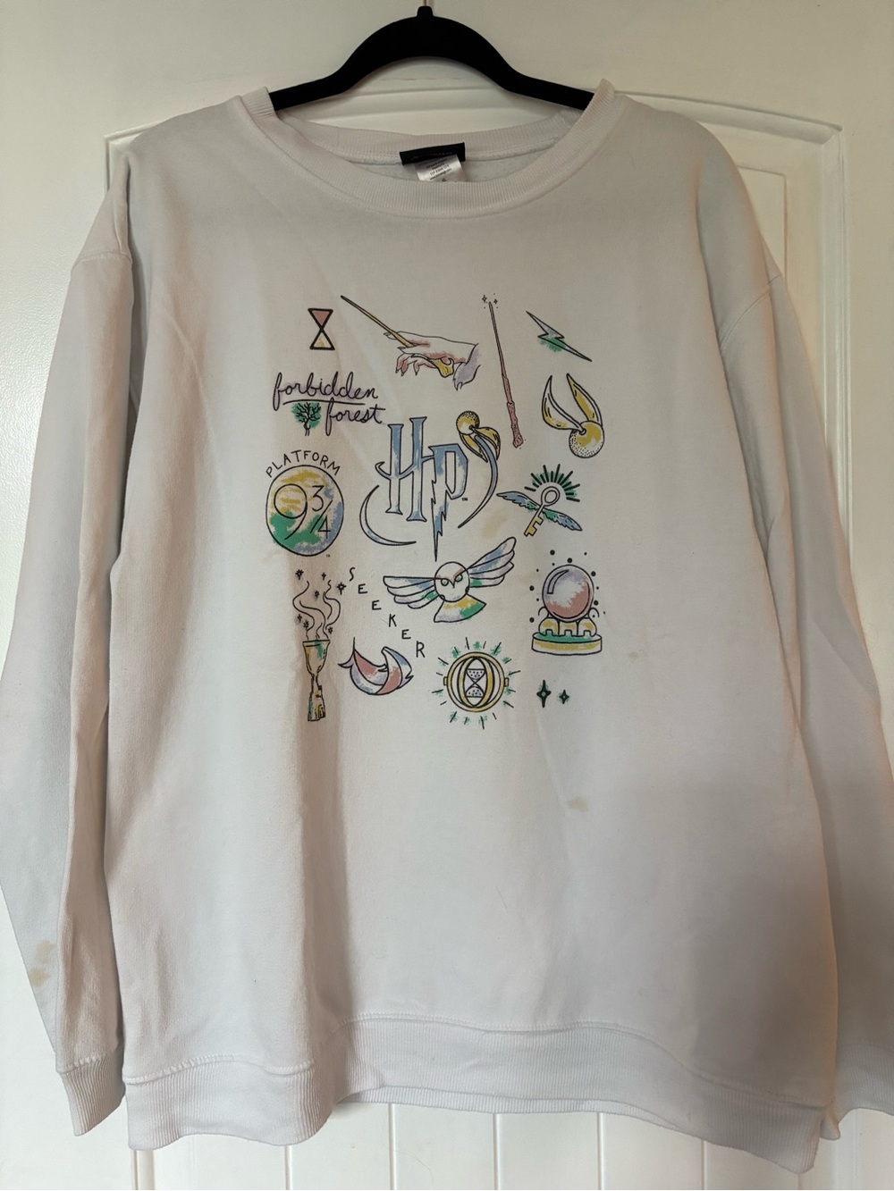 Warner Bros. Harry Potter Crewneck Sweatshirt - White and Black Label